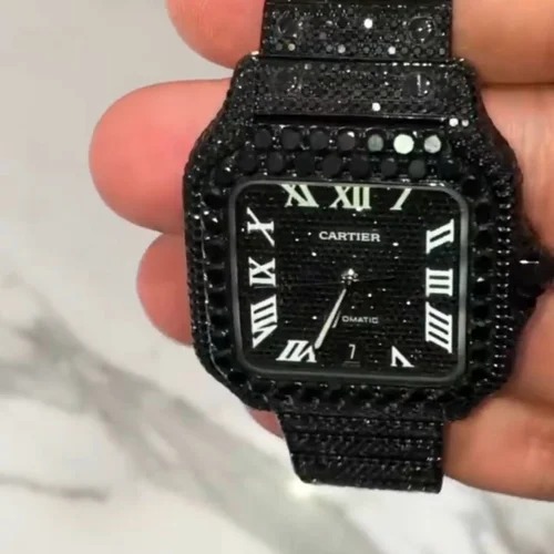 High Quality DEF Lab Moissanite Diamond Watch Colorless Diamond Hip Hop Style Diamond Watch