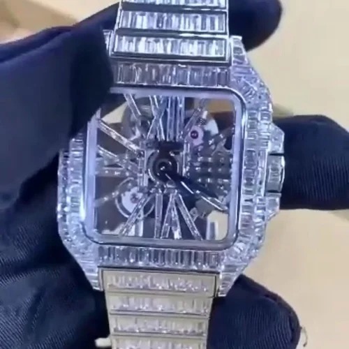 High Quality DEF Moissanite Diamond Watch Colorless Diamond Hip Hop Style Diamond Watch