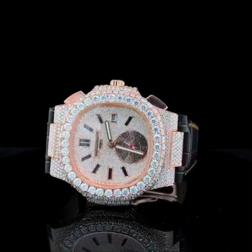 High Quality DEF Moissanite Diamond Watch Colorless Diamond Hip Hop Style Diamond Watch