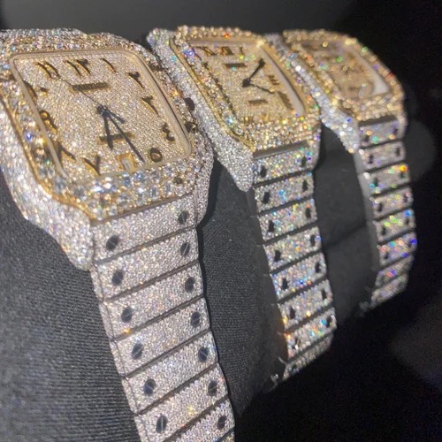 High Quality Fully Customized Iced Out Diamond Moissanite Watch for Men Hip Hop Diamond Jewelry