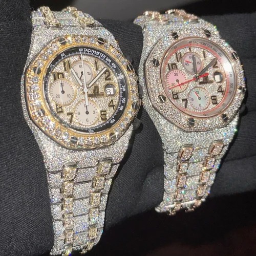 High Quality Fully Customized Iced Out Diamond Moissanite Watch for Men Hip Hop Diamond Jewelry