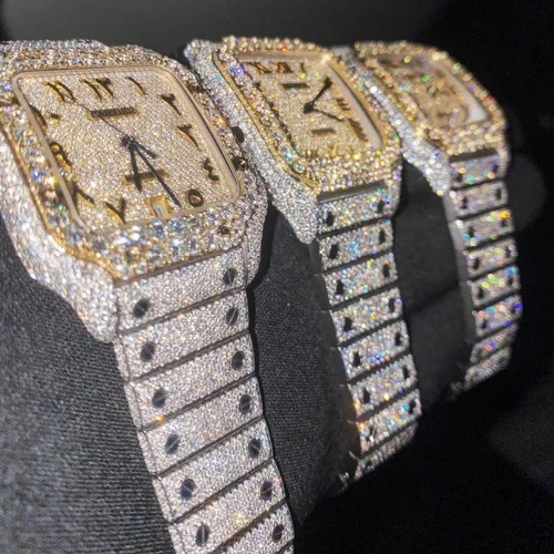 High Quality Fully Customized Iced Out Diamond Moissanite Watch for Men Hip Hop Diamond Jewelry
