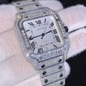 High Quality DEF Lab Moissanite Diamond Watch Colorless Diamond Hip Hop Style Diamond Watch