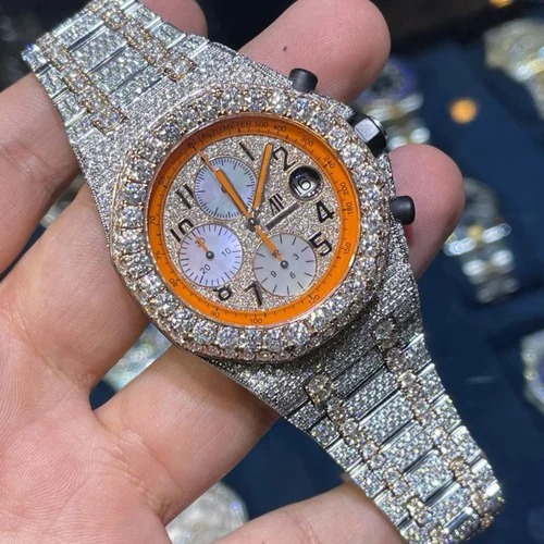 Trending Fully Customized Iced Out Diamond Moissanite Watch for Men Hip Hop Diamond Jewelry