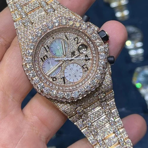 High Quality DEF Lab Moissanite Diamond Watch Colorless Diamond Hip Hop Style Diamond Watch