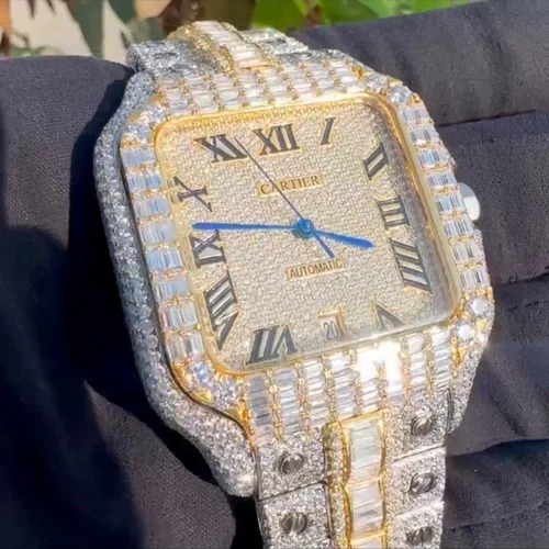 High Quality DEF Moissanite Diamond Watch Colorless Diamond Hip Hop Style Diamond Watch