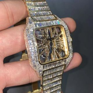 Top Quality Customized Iced Out Lab Grown Watch Stainless Steel Best Quality Diamond Watch for Men