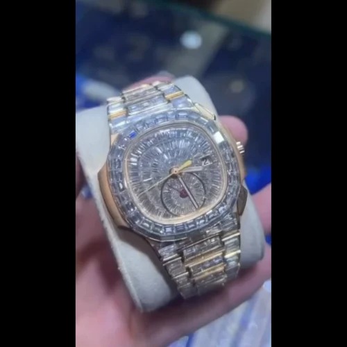 High Quality DEF Lab Moissanite Diamond Watch Colorless Diamond Hip Hop Style Diamond Watch
