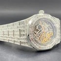 Moissanite Studded Iced Out Watch, EF/VVS Diamond, Wrist Watch