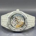 Moissanite Studded Iced Out Watch, EF/VVS Diamond, Wrist Watch
