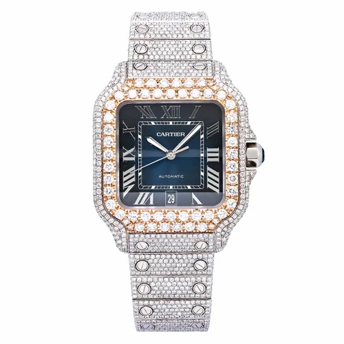 Top Quality Customized Iced Out Moissanite Watch Stainless Steel Best Quality Diamond Watch for Men