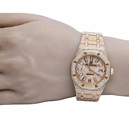 High Quality Custom Watch for Men Iced out Moissanite Diamond Studded Watch Hip Hop Diamond Jewelry