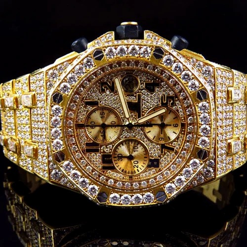 High Quality Custom Watch for Men Iced out Moissanite Diamond Studded Watch Hip Hop Diamond Jewelry