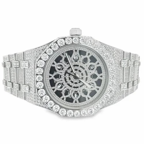 High Quality DEF Lab Moissanite Diamond Watch Colorless Diamond Hip Hop Style Diamond Watch