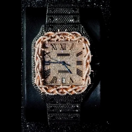 High Quality DEF Lab Moissanite Diamond Watch Colorless Diamond Hip Hop Style Diamond Watch