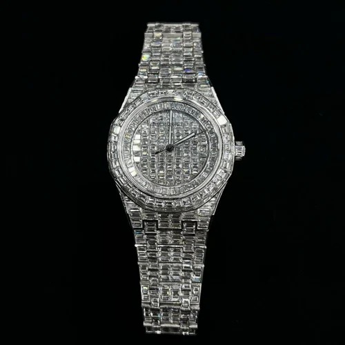 High Quality DEF Lab Moissanite Diamond Watch Colorless Diamond Hip Hop Style Diamond Watch