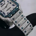 Moissanite Studded Iced Out Watch, EF/VVS Diamond, Wrist Watch