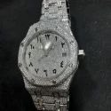 Moissanite Studded Iced Out Watch, EF/VVS Diamond, Wrist Watch