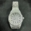 Moissanite Studded Iced Out Watch, EF/VVS Diamond, Wrist Watch
