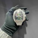 Moissanite Studded Iced Out Watch, EF/VVS Diamond, Wrist Watch