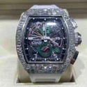 Moissanite Studded Iced Out Watch, EF/VVS Diamond, Wrist Watch