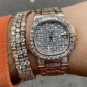 Top Quality Customized Iced Out Moissanite Watch Stainless Steel Best Quality Diamond Watch for Men