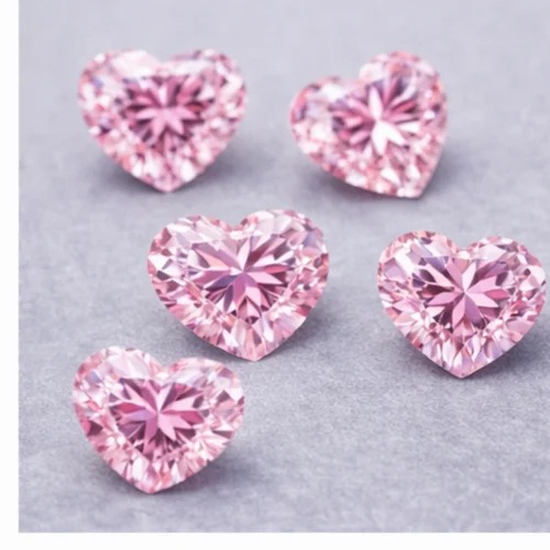 Heart Shape 1 Carat Lab Grown Diamond, Pink