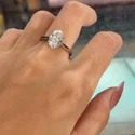 2 Ct Oval Cut Lab Grown Diamond Halo Ring, Vintage Style