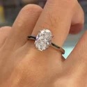 2 Ct Oval Cut Lab Grown Diamond Halo Ring, Vintage Style