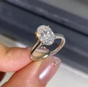 2 Ct Oval Cut Lab Grown Diamond Halo Ring, Vintage Style