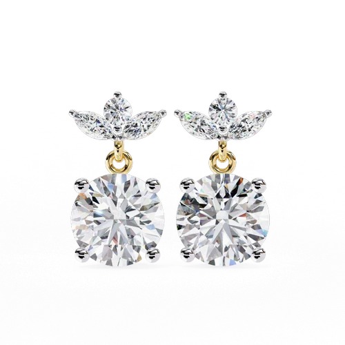 1.75 Ct Lab Grown Diamond Stud Earrings, 14k Yellow Gold Stud, Anniversary Gift For Wife
