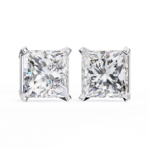 3 carat White Lab Grown Cvd Diamonds Princess Shape E VS1 IGI Certified