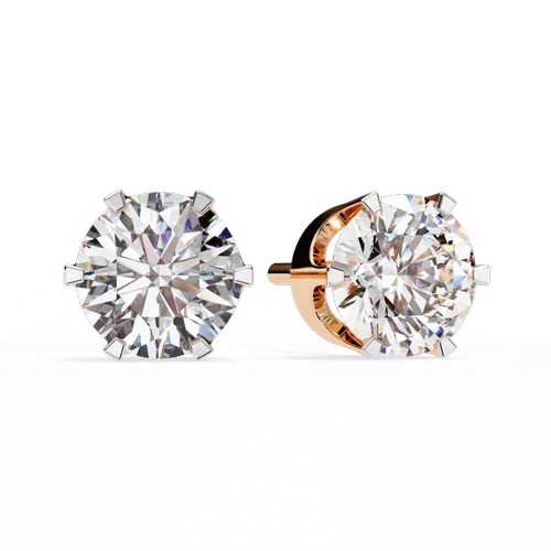 White Lab Grown Cvd Diamonds 2.60 Carat Round Shape E VS1 IGI Certified Earring