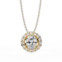 14k Yellow Gold Pendent Anniversary Gift For Wife Modern Vibe Lab Grown Diamond Pendant