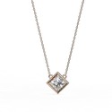 IGI 2 CARAT EACH LAB GROWN DIAMONDS PENDENT princess bezel Diamond pendant