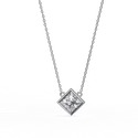 IGI 2 CARAT EACH LAB GROWN DIAMONDS PENDENT princess bezel Diamond pendant