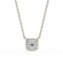 White Lab Grown Cvd Diamonds Round Shape E VS1 IGI Certified Halo Pendant with Chain