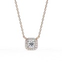 White Lab Grown Cvd Diamonds Round Shape E VS1 IGI Certified Halo Pendant with Chain