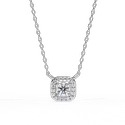 White Lab Grown Cvd Diamonds Round Shape E VS1 IGI Certified Halo Pendant with Chain