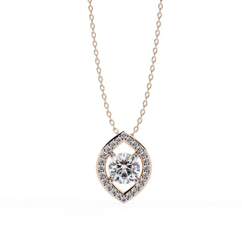 Lab Grown Diamond Pendent with 18K White Gold Sacred Round Diamond Pendant