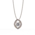 Lab Grown Diamond Pendent with 18K White Gold Sacred Round Diamond Pendant