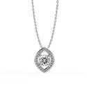 Lab Grown Diamond Pendent with 18K White Gold Sacred Round Diamond Pendant