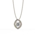 Lab Grown Diamond Pendent with 18K White Gold Sacred Round Diamond Pendant