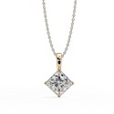 IGI 2 CARAT EACH LAB GROWN DIAMONDS PENDENT princess bezel Diamond pendant