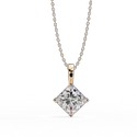IGI 2 CARAT EACH LAB GROWN DIAMONDS PENDENT princess bezel Diamond pendant