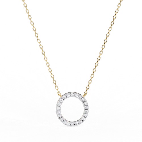 Lab Grown Diamond Pendent with 18K White Gold Holding Round Diamond Pendant