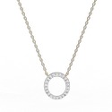 Lab Grown Diamond Pendent with 18K White Gold Holding Round Diamond Pendant