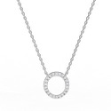 Lab Grown Diamond Pendent with 18K White Gold Holding Round Diamond Pendant