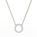 Lab Grown Diamond Pendent with 18K White Gold Holding Round Diamond Pendant