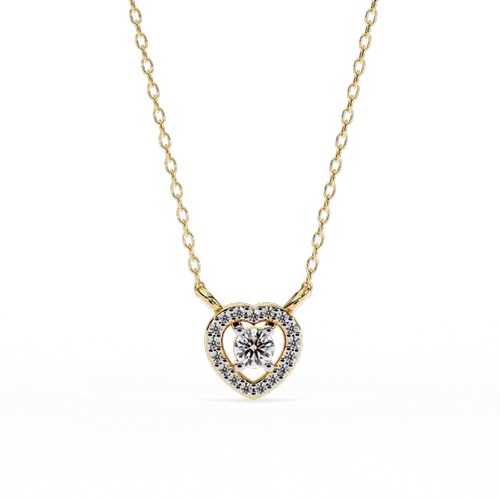 Lab Grown Diamond Pendent with 18K White Gold Sacred Round Diamond Pendant